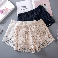 Quần short ren mặc quần legging nữ mùa hè Hàn Quốc quần bảo hiểm ren cao eo mỏng phần trắng quần chống sáng an toàn - Quần short quần sooc kaki nữ