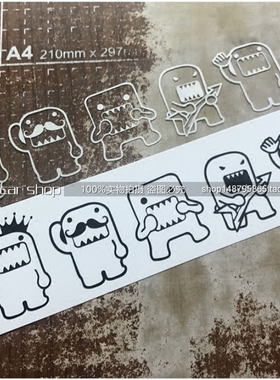 包邮个性多魔君domo后窗贴后档后窗贴灯眉贴改装贴纸一套组合车贴