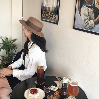 韩国代购品牌优雅羊毛软呢帽