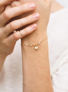 新品手工定制美国14k数字手链