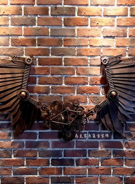 复古美式朋克风装饰工业风墙面装饰壁挂翅膀墙壁装饰网咖餐厅酒吧