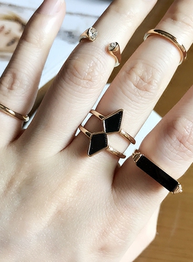 日韩版个性戒指女套装潮人关节指环饰品装饰简约学生清新女款