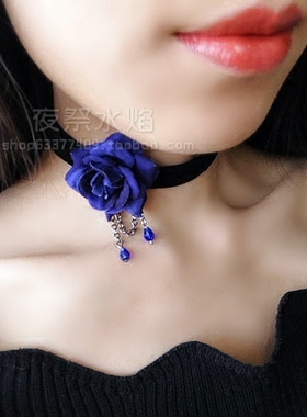 哥特风洛丽塔水晶性感复古项链