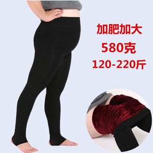 秋冬款加肥加大码胖MM 200斤打底裤不起球加绒加厚保暖棉裤女脚蹬