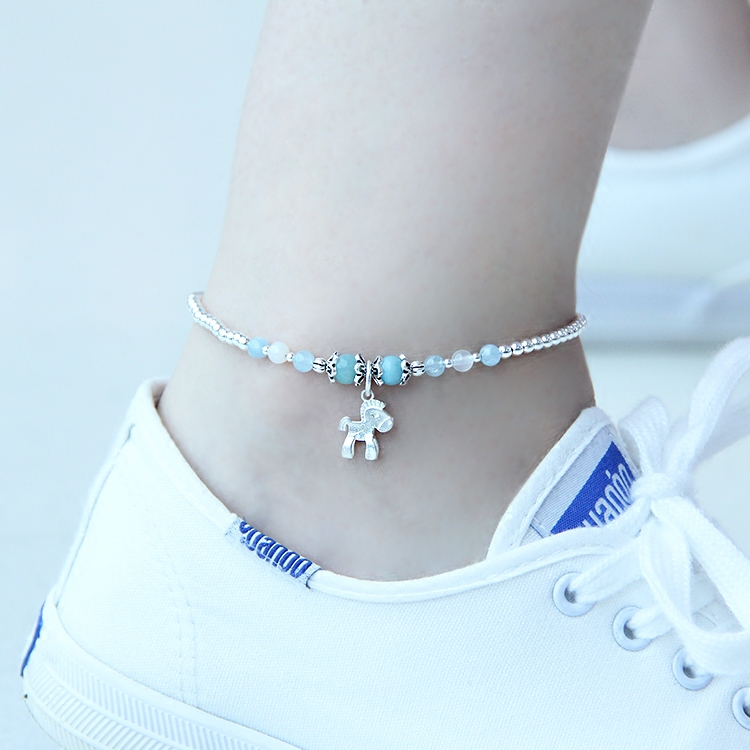 SUGAR GIRLS Taiwan personality customized Cute pony Anklet 925 Silver allergy Birthday presentin the Accessories/Fashion Jewelry, Anklets  category - from Buy2taobao.com to provide professional Taobao agent buy service
