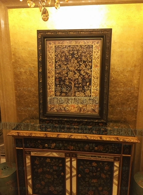 美式风玄关发财树装饰画
