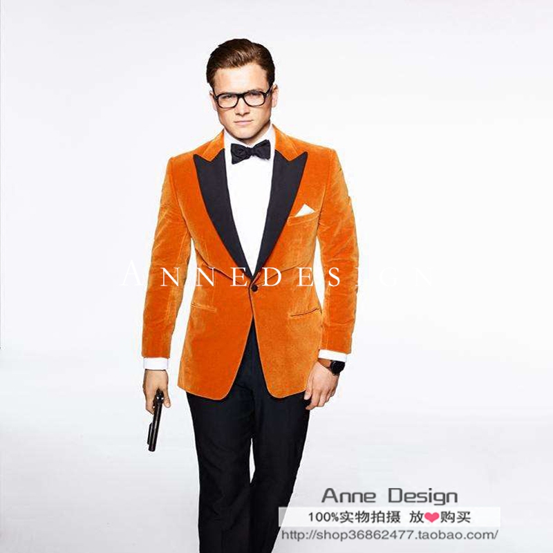 customized New winter Kingsman orange Velvet man marry full dress customized Annual meeting host man 's suitin the Men's clothing, Suits  category - from Buy2taobao.com to provide professional Taobao agent buy service