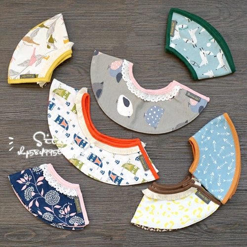 韩国360度圆形婴儿纯棉围嘴宝宝口水巾婴儿造型围兜配饰饭兜假领