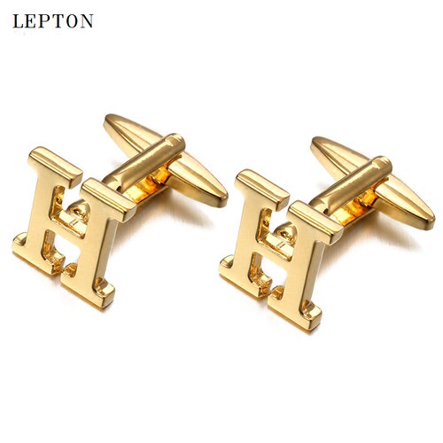 cufflinks送礼袖扣英文字母光面