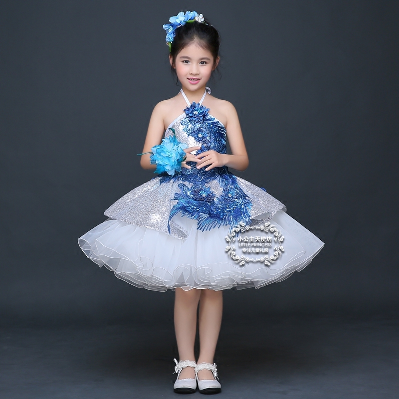 儿童唱歌礼服儿童模特走秀公主裙小学生文艺表演钢琴朗诵演出礼服