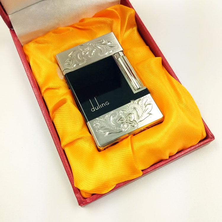 简约精巧朗声打火机 原装正品纯铜点烟器 侧滑轮 男士超薄充气