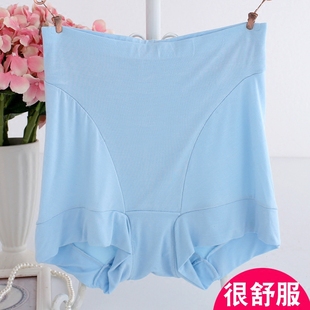 胖mm莫代尔纯棉加肥大码 女 无痕收腹塑身不勒腿高腰三角小平角内裤