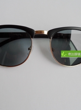 墨镜金色圆框配近视太阳镜