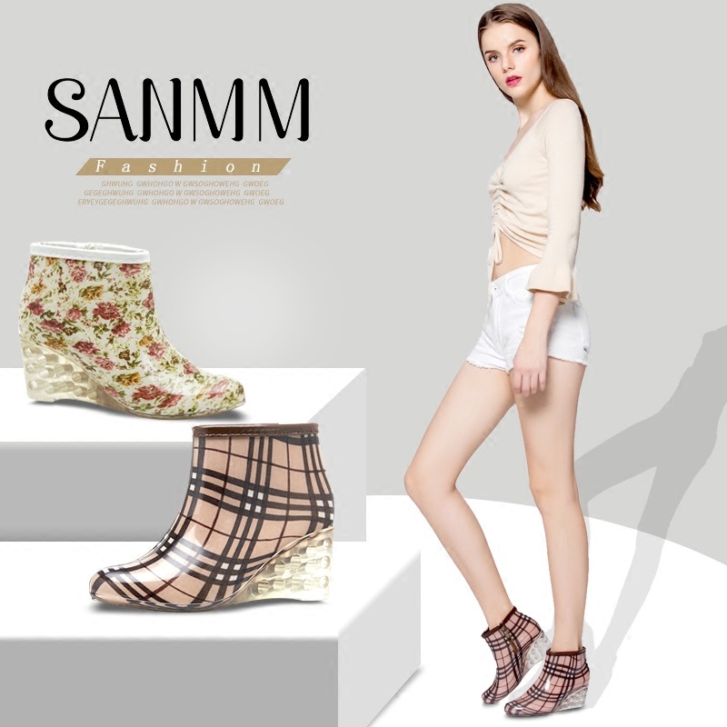 三明美短筒冬季加绒女雨鞋高跟时尚雨靴防滑坡跟套鞋女水鞋302E在类目 女鞋, 雨鞋中 - 来自Buy2taobao.com提供专业的淘宝代购服务