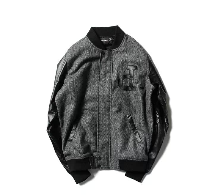 American repurchase Diamond Supply Varsity Jacket Gray 20% Fur PU Sleeve Baseball shirtin the Men's clothing, Jacket  category - from Buy2taobao.com to provide professional Taobao agent buy service