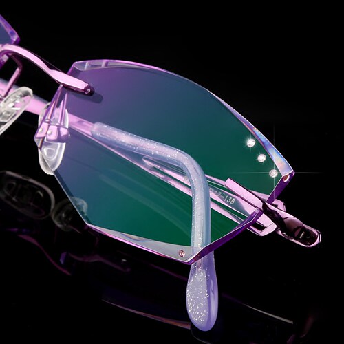 配近视眼镜高档钻石近视镜无框