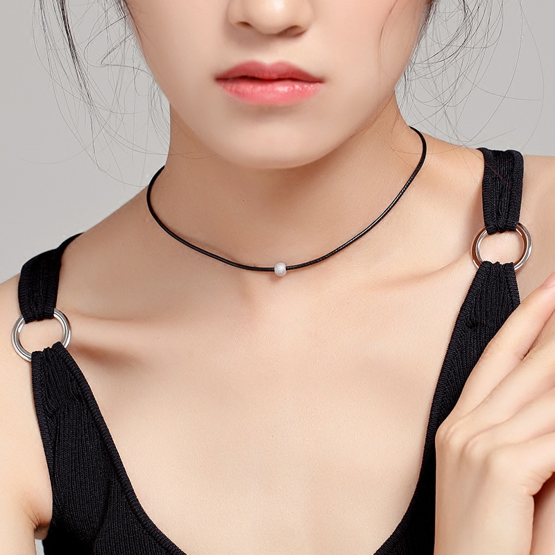 925銀choker項鏈女短款頸帶鎖骨鏈韓國項圈蠟繩項鏈簡約脖子皮繩在類目 飾品/流行首飾/時尚飾品新, 項鍊中 - 來自Buy2taobao.com提供專業的淘寶代購服務