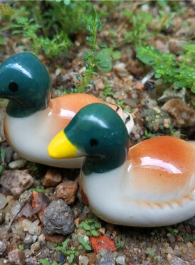 乡村风田园艺陶瓷鸳鸯戏水小动物