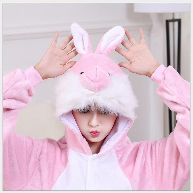 生肖兔子动物法兰绒如厕连体睡衣