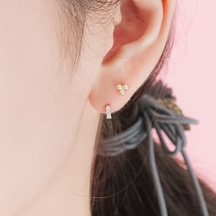 现货韩国饰品耳环耳饰10K金迷你小球直条棍子时尚个性耳钉单只卖