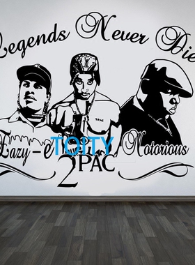 Eazy-E Notorious BIG Snoop Dogg贴画RAP嘻哈音乐宗师贴纸墙贴