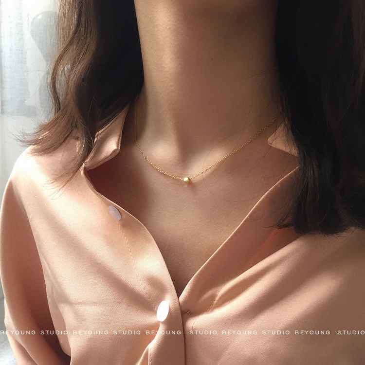 別樣E53韓國時尚chic純銀小豆豆短款項鏈女簡約細款氣質ins項鏈女在類目 飾品/流行首飾/時尚飾品新, 項鍊中 - 來自Buy2taobao.com提供專業的淘寶代購服務