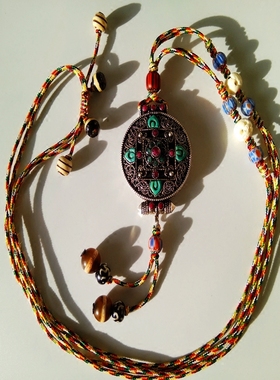 民族风纯银碧玺绿松石原创设计