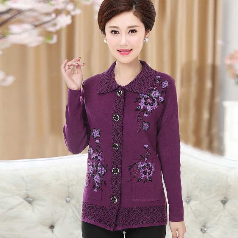 Middle-aged and elderly people Autumn jacket 2020 new pattern 50-60 mom Autumn sweater grandma Cardigan jacketin the Women's clothing/Boutique , Middle-aged women  category - from Buy2taobao.com to provide professional Taobao agent buy service