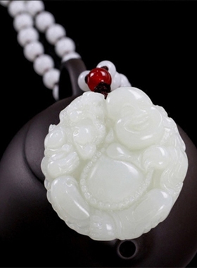 挂件青白玉貔貅项链现货吊坠