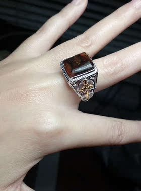 925银镀白金镂空活口戒指托