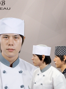 韩版厨师帽厨房饭店料理酒店工作帽男女西餐厅食品车间白色帽家用