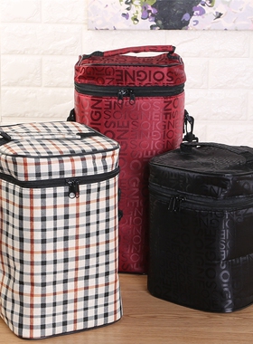 大号保温拉链装饭盒包斜挎便当保温桶袋套防水手提方加厚铝箔户外