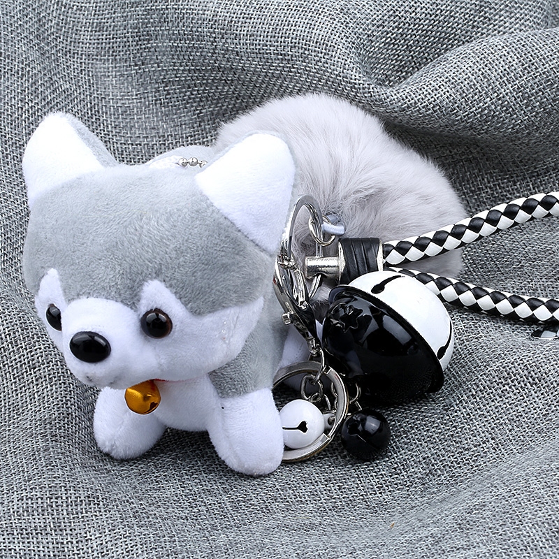 小狗卡通毛绒玩偶哈士奇钥匙圈