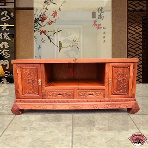 缅甸花梨木中式古典高档雕花电视柜大果紫檀影视柜地柜储物柜正品
