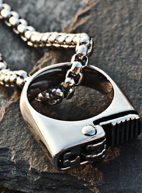 日韩风打火机钛钢挂件学生毛衣链