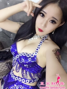 酒吧ds演出服大气女歌手dj领舞gogo演出服装夜场爵士舞亮钻舞台装