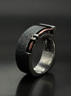 蒸汽朋克特别时尚戒指铜925纯银