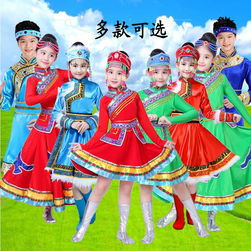 新品儿童蒙古演出服装民族连衣裙
