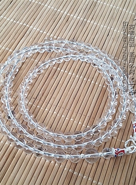 天然白水晶项链S925纯银泰银配件泰国佛牌毛衣挂链可订做其他款式