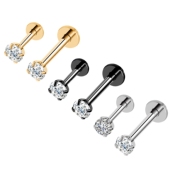 韩国防过敏简约小耳骨钉时尚 锆石小巧耳骨环迷你耳钉女生 唇钉个性