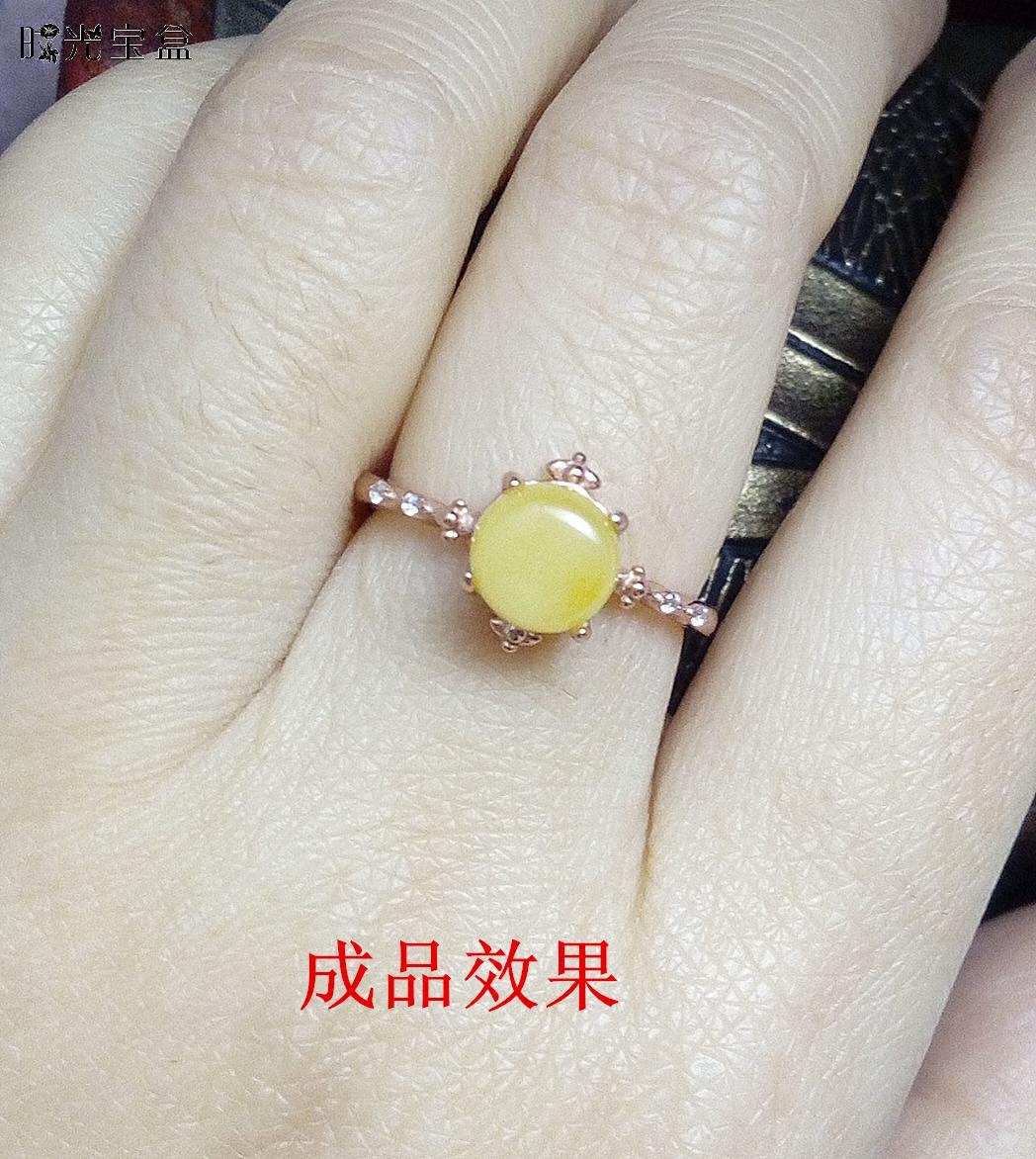 s925纯银镀白金镀玫瑰复古 小巧 韩版 女款 活口 戒指托 空托 7*7