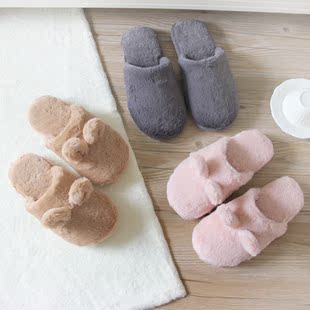 厚底保暖地板拖鞋 毛绒兔子家居鞋 可爱情侣拖鞋 地板鞋 071 秋冬新款