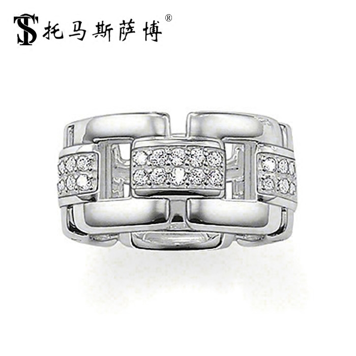镶钻链形戒指-托马斯萨博欧美时尚指环介子女士首饰品 CZ rings