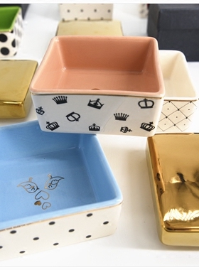 出口陶瓷带盖首饰盒收纳盒生日礼物带礼盒