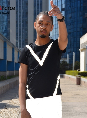 Ares＆Force夏发光夜光3M反光短袖t恤大码男女个性情侣装潮牌班服