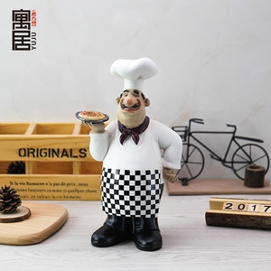 美式创意西餐厅厨师摆件人物摆设客厅酒柜橱窗饰品披萨店装饰摆件