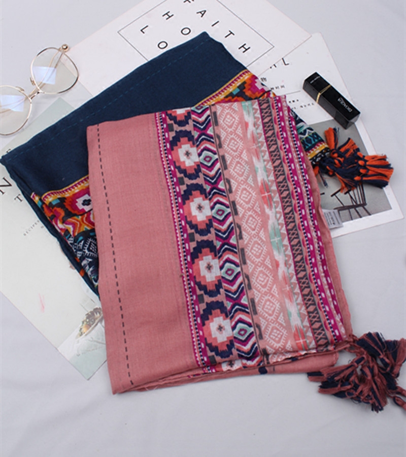 2017 Spring and summer new pattern Color matching Bandanna  Cotton and hemp scarf Retro Ethnic style Shawl Pink Silk scarfin the Accessories/Leather belt/Hat/Muffler , Muffler/Scarves/Shawl  category - from Buy2taobao.com to provide professional Taobao agent buy service