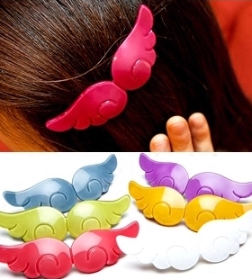 Angelrena韩国进口发饰正品淑女天使翅膀发夹顶夹横夹弹簧夹F5