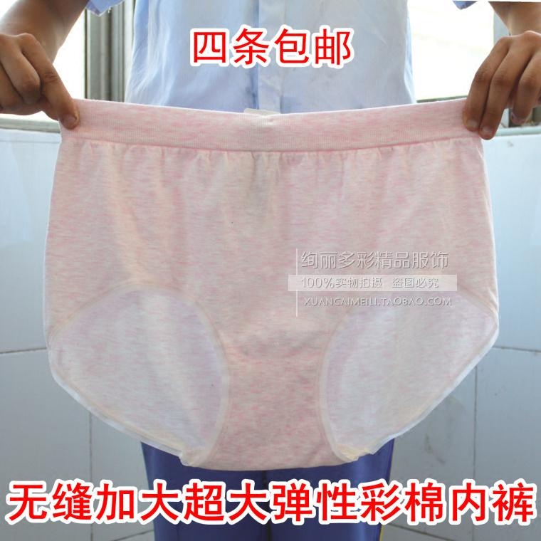 超大高腰大码胖MM内裤 莫代尔彩棉无缝女加肥加大裤头雯奴W42