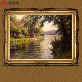 欧式 饰画田园山水风景FJ05 纯手工油画客厅餐厅玄关挂画手绘家居装